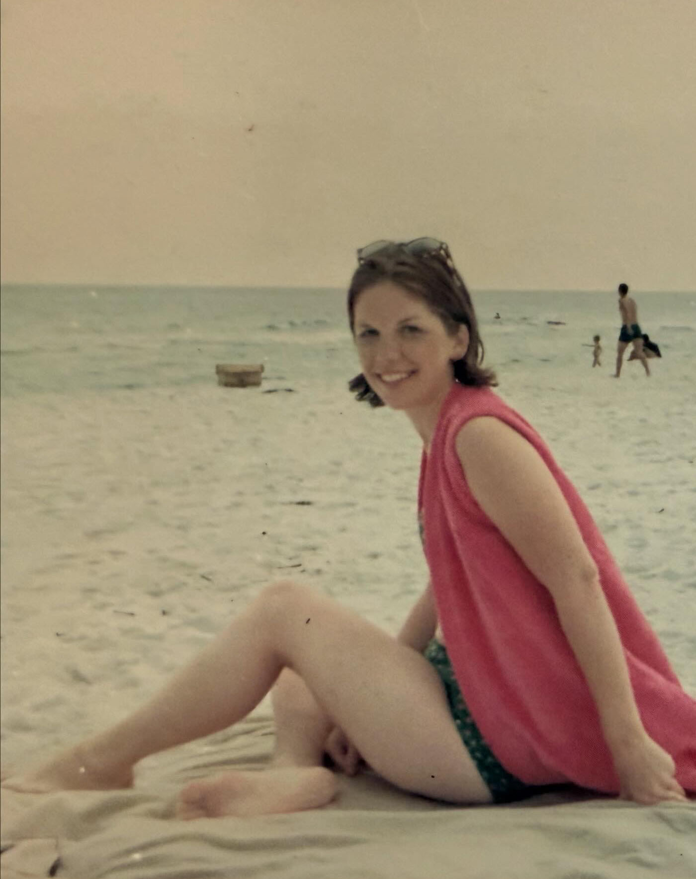 Susan at the beach, likely at Pensacola, Florida.