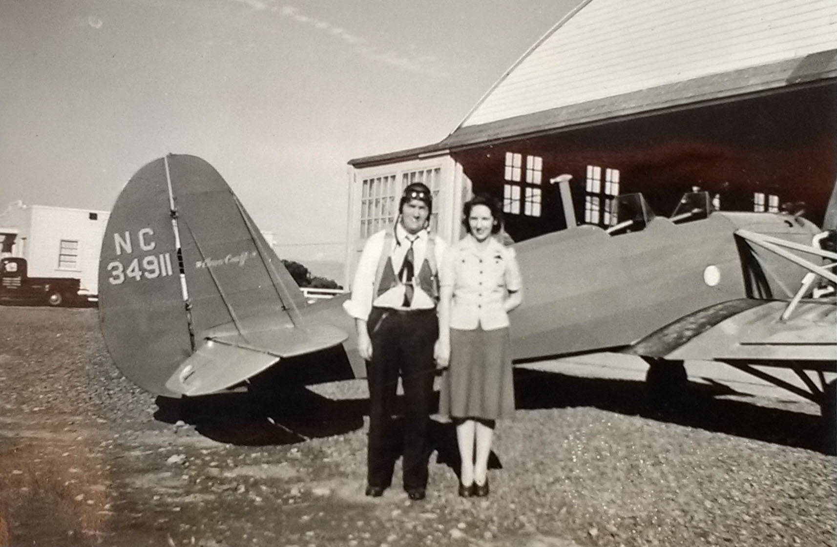 Dad and Mom in Pendleton with a Timm Aerocraft 2AS